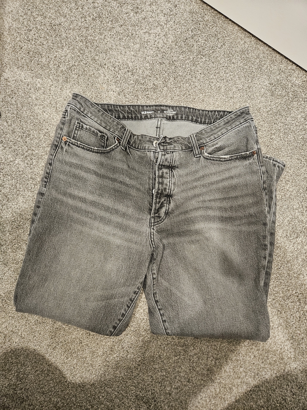 Old Navy High-Rise OG Straight Jeans Gray